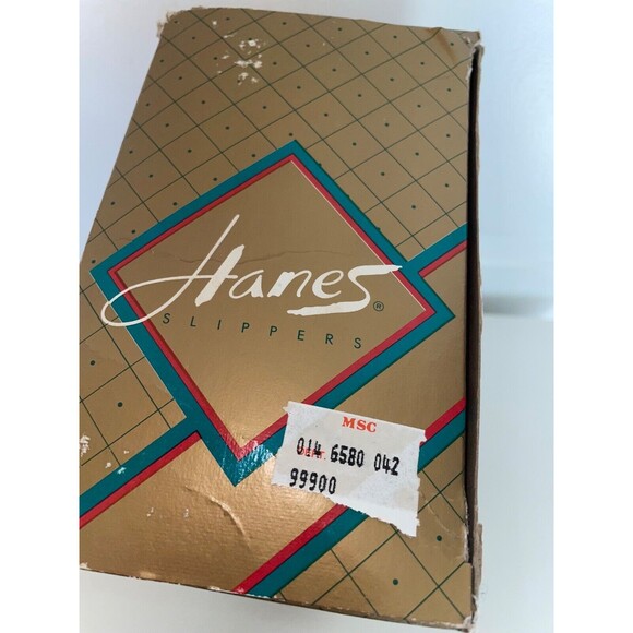 Hanes Women's Vintage NIB Slippers size 6.5-7.5 Pink Quilted Satin Faux Fur - Picture 3 of 10